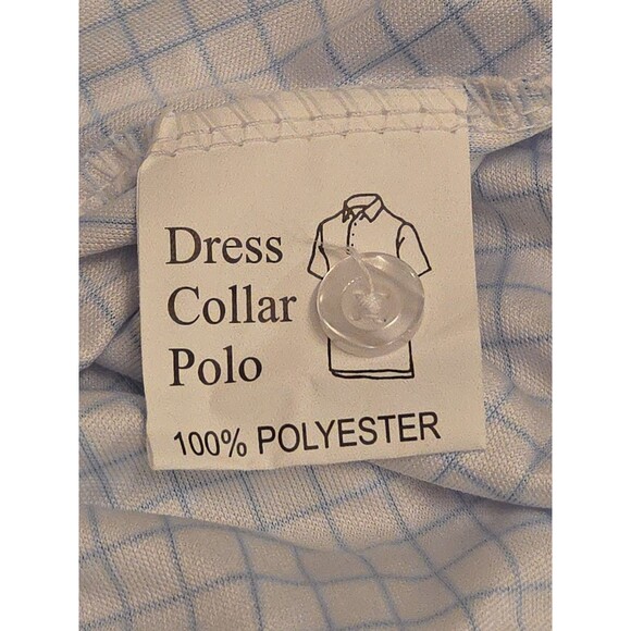 NWT Collars & Co Mens 2XL Relaxed Dress Collar Polo Blue Windowpane Grid - Picture 6 of 7